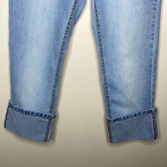 Vintage Y2K Angels Size 3 Light Wash Low Rise Rhinestone Cropped Cuffed Jeans - Picture 5 of 12